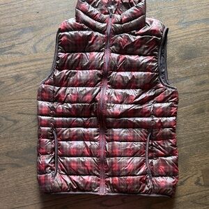 Uniqlo fall Checkered Puffer Vest fall woman's small